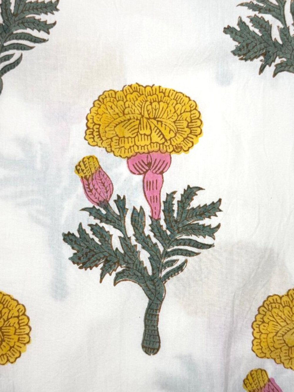 MAREA Dandelion Cotton Block Print Tiered Maxi Skirt - Picture 4 of 8
